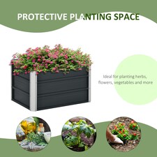 Outsunny Raised Garden Bed Metal Planter Box for Vegetables Flower thumbnail 4