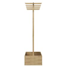 Outsunny Wooden Trellis Planter, Raised Garden Bed for Climbing Plants, Natural thumbnail 8