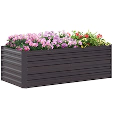 Outsunny Galvanised Steel Outdoor Raised Bed w/ Reinforced Rods, Dark Grey thumbnail 6
