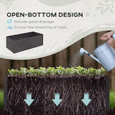 Outsunny Galvanised Steel Outdoor Raised Bed w/ Reinforced Rods, Dark Grey thumbnail 8