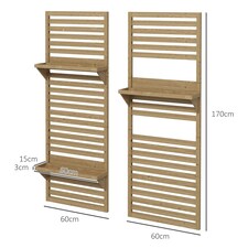 Outsunny Wall Mounted Plant Stands Set of 2 with Shelves and Slatted Trellis thumbnail 5