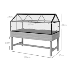 Outsunny Raised Garden Bed with Polycarbonate Panel and Top Vent thumbnail 5