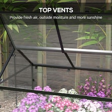Outsunny Raised Garden Bed with Polycarbonate Panel and Top Vent thumbnail 9