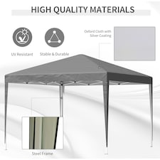 Outsunny 3 x 3 m Garden Pop Up Gazebo Marquee Party Tent Wedding Canopy Grey thumbnail 3