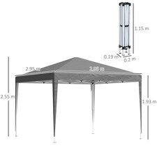 Outsunny 3 x 3 m Garden Pop Up Gazebo Marquee Party Tent Wedding Canopy Grey thumbnail 5