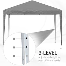 Outsunny 3 x 3 m Garden Pop Up Gazebo Marquee Party Tent Wedding Canopy Grey thumbnail 6