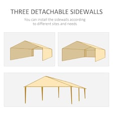 Outsunny 6m x 3m Garden Gazebo Marquee Canopy Party Tent Canopy Patio Black thumbnail 10