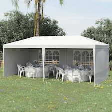 Outsunny 6m x 3m Garden Gazebo Marquee Canopy Party Tent Canopy Patio Black thumbnail 2