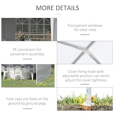 Outsunny 6m x 3m Garden Gazebo Marquee Canopy Party Tent Canopy Patio Black thumbnail 4