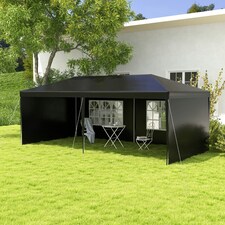 Outsunny 6m x 3m Garden Gazebo Marquee Canopy Party Tent Canopy Patio Black thumbnail 7