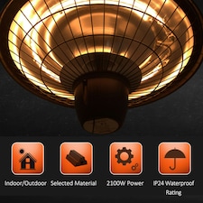 Outsunny 2100W Electric Patio Heater Garden Ceiling Hanging Warmer Halogen Light thumbnail 4