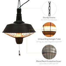 Outsunny 2100W Electric Patio Heater Garden Ceiling Hanging Warmer Halogen Light thumbnail 8