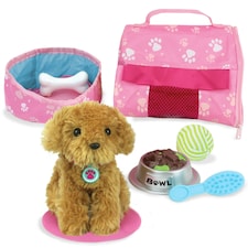 Sophia's by Teamson Kids Plush Puppy with Carrier and Accessories for 18in Dolls