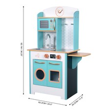 Teamson Kids Little Chef Santos Retro Play Kitchen - Aqua/Wood thumbnail 3