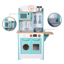 Teamson Kids Little Chef Santos Retro Play Kitchen - Aqua/Wood thumbnail 4