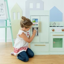 Teamson Kids Little Chef Charlotte 2-Piece Modular Wooden Play Kitchen, Mint thumbnail 2