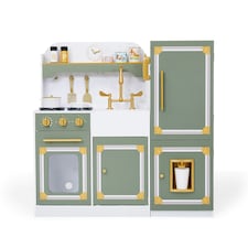 Teamson Kids Little Chef Versailles Deluxe Play Kitchen, Olive Green/Gold