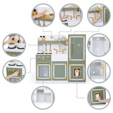 Teamson Kids Little Chef Versailles Deluxe Play Kitchen, Olive Green/Gold thumbnail 3