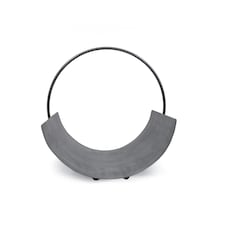 Jumpier Log Holder Circular Iron Silver Nickel Antique Ball Feet Modern Compact thumbnail 5