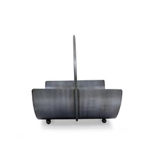 Jumpier Log Holder Circular Iron Silver Nickel Antique Ball Feet Modern Compact thumbnail 6