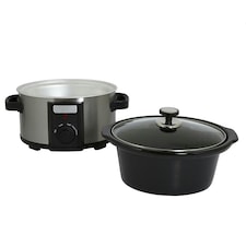 Charles Bentley 3.5L Slow Cooker Black Removable Ceramic Bowl 180W thumbnail 3