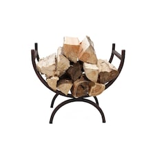 Rosewood Small Log Holder Iron Copper Antique Black Minimalist thumbnail 5