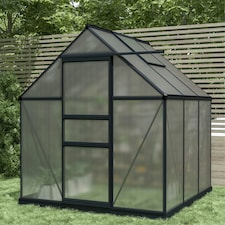 Charles Bentley 6 x 6.1ft Aluminium Frame Polycarbonate Greenhouse - Grey thumbnail 6