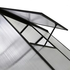 Charles Bentley 6 x 6.1ft Aluminium Frame Polycarbonate Greenhouse - Grey thumbnail 8