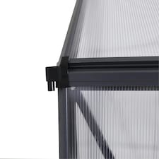 Charles Bentley 6 x 6.1ft Aluminium Frame Polycarbonate Greenhouse - Grey thumbnail 9