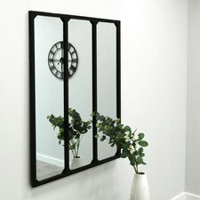 Charles Bentley Large Industrial Urban Wrought Iron Square Panel Mirror 95x120cm thumbnail 5