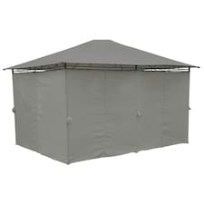 Charles Bentley 3m x 4m Steel Art Large Gazebo With Side Curtains Grey thumbnail 2