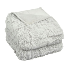 OHS Fluffy Fleece 8kg Weighted Blanket Sensory, 150x200cm - Silver