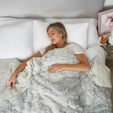 OHS Fluffy Fleece 8kg Weighted Blanket Sensory, 150x200cm - Silver thumbnail 3