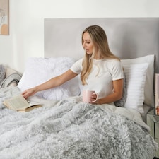 OHS Fluffy Fleece 8kg Weighted Blanket Sensory, 150x200cm - Silver thumbnail 4