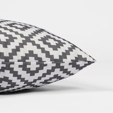 OHS 2 x Geometric Print Water Resistant Outdoor Garden Cushion Covers, 45x45cm - Grey thumbnail 3