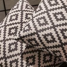 OHS 2 x Geometric Print Water Resistant Outdoor Garden Cushion Covers, 45x45cm - Grey thumbnail 4