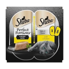 96x37.5g Sheba Perfect Portions Luxury Adult Wet Cat Food Trays Chicken in Pate thumbnail 5