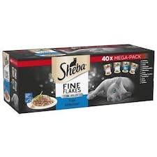 120 x 85g Sheba Fine Flakes Adult Wet Cat Food Pouches Mixed Fish in Jelly thumbnail 3