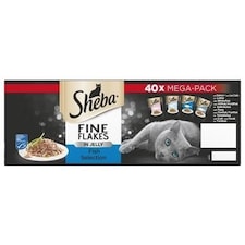 120 x 85g Sheba Fine Flakes Adult Wet Cat Food Pouches Mixed Fish in Jelly thumbnail 4