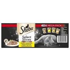 120 x 85g Sheba Select Slices Adult Wet Cat Food Pouches Mixed Poultry in Gravy thumbnail 4