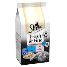 96 x 50g Sheba Fresh & Fine Adult Wet Cat Food Pouches Salmon & Tuna in Gravy thumbnail 3