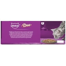 120 x 85g Whiskas 1+ Duo Surf & Turf Mixed Adult Wet Cat Food Pouches in Jelly thumbnail 4