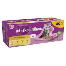 120 x 85g Whiskas 2-12mths Cat Pouches Poultry Feasts in Jelly thumbnail 3