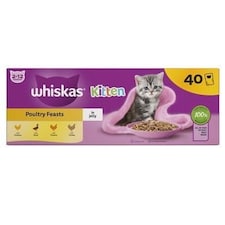 120 x 85g Whiskas 2-12mths Cat Pouches Poultry Feasts in Jelly thumbnail 4