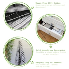 Nicola Spring 5pc Cotton Tea Towel Set - 70cm x 50cm - Monochrome thumbnail 2