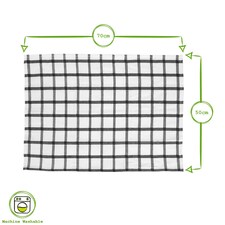 Nicola Spring 5pc Cotton Tea Towel Set - 70cm x 50cm - Monochrome thumbnail 3