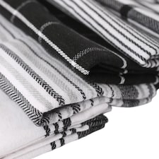 Nicola Spring 5pc Cotton Tea Towel Set - 70cm x 50cm - Monochrome thumbnail 4