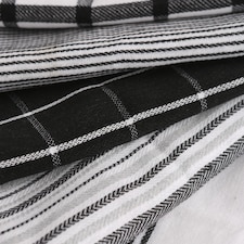 Nicola Spring 5pc Cotton Tea Towel Set - 70cm x 50cm - Monochrome thumbnail 5