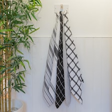 Nicola Spring 5pc Cotton Tea Towel Set - 70cm x 50cm - Monochrome thumbnail 7