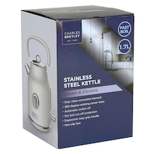 Charles Bentley 4 Slice Stainless Steel Toaster w Tray Cream & Chrome thumbnail 6